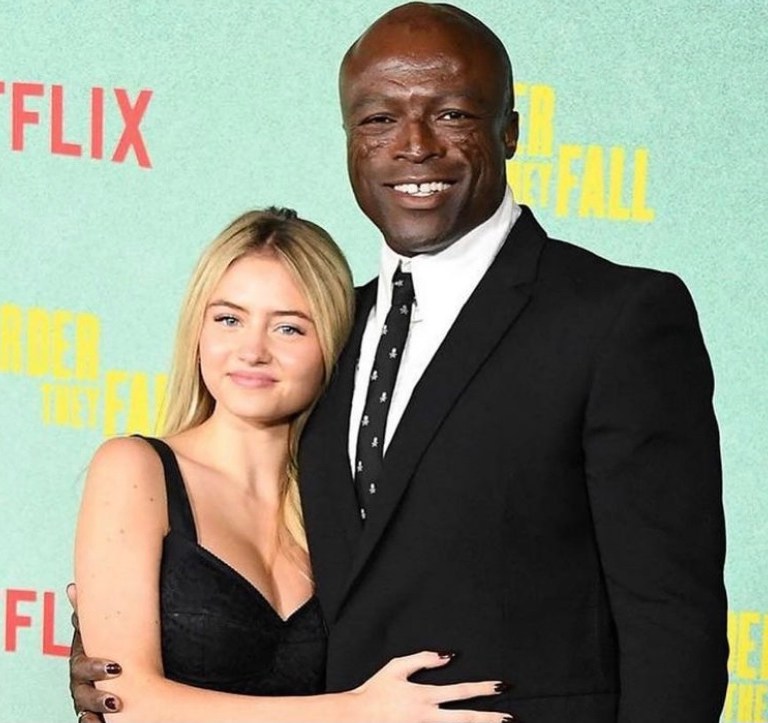 Leni Klum Appears on Red Carpet of ‘The Harder They Fall’ Premiere in LA With Dad Seal, Wearing Dolce and Gabbana Black Lace Bustier and Beaded Mini Skirt