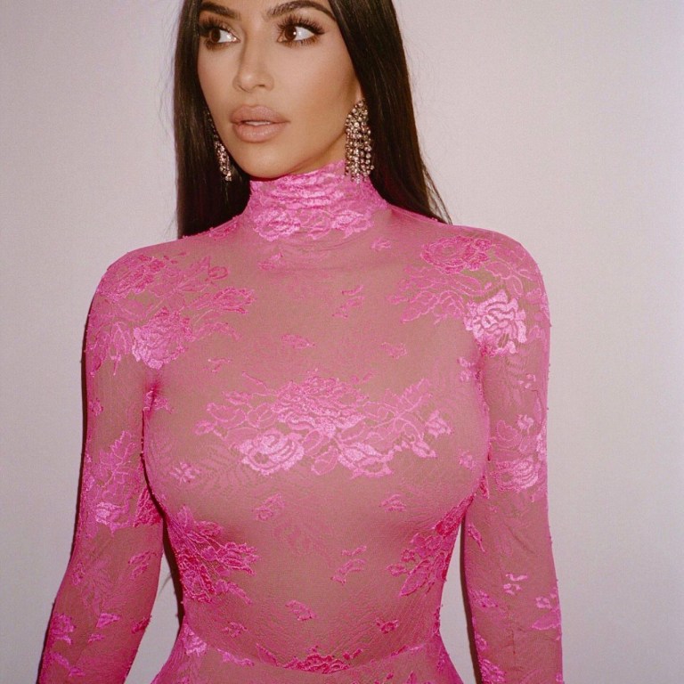 Wardrobe Inquiry: Kim Kardashian Shares Behind-the-Scenes Photos From ‘Saturday Night Live’ Show Wearing Custom Pink Lace Balenciaga Look