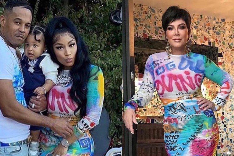 Who Wore It Better: Nicki Minaj and Kris Jenner Spied in Dolce and Gabbana Graffiti Print Midi Dress