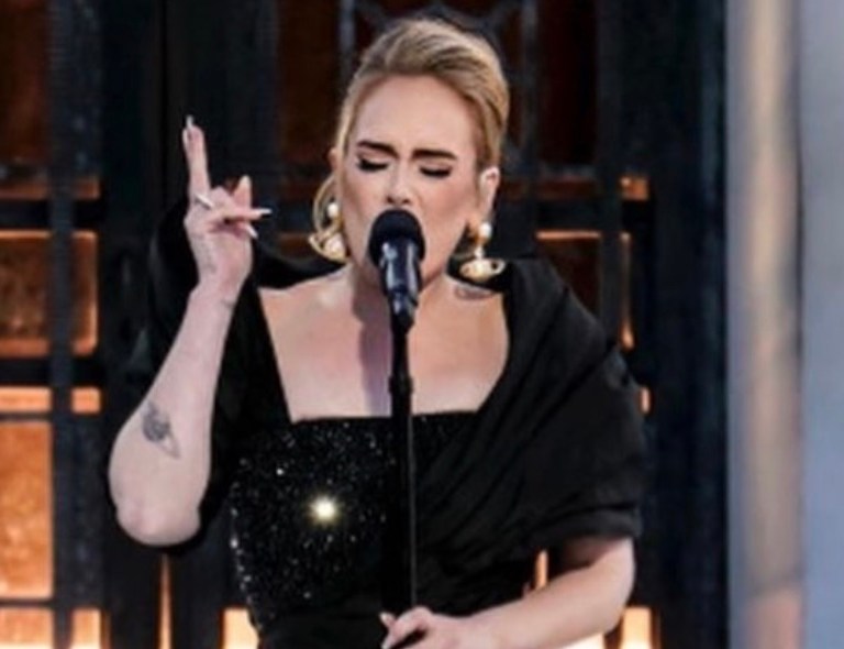 Adele Wears Custom Christopher John Rogers White Suit and Schiaparelli Black Embroidered Draped Dress for ‘Adele One Night Only’ Special With Oprah Winfrey