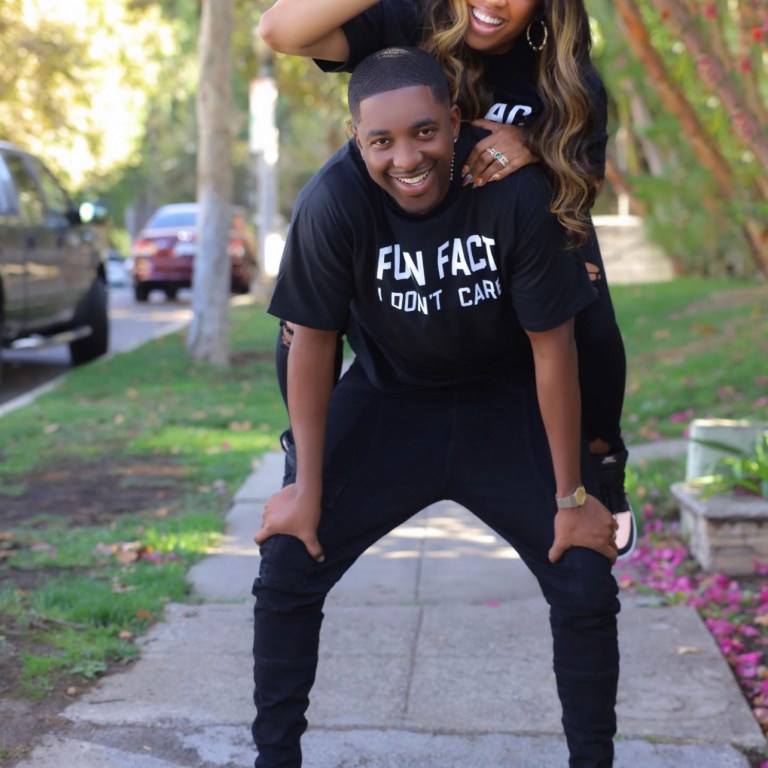 Brooke Valentine and Marcus Black Give Us a Bomb Couple Moment in Matching Fashion Nova Black T-Shirts