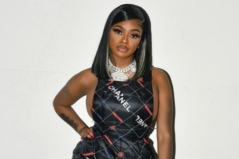 City Girls Yung Miami and JT Perform at Revolt Summit 2021 in Chanel Logo Quilted Canvas Jumpsuits