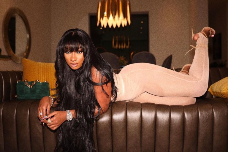 Megan Thee Stallion Stuns in Fashion Nova Nude Mesh Legging Set