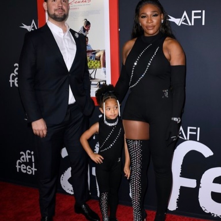Serena Williams and Daughter Olympia Spotted Twinning on the Red Carpet of the ‘King Richard’ Premiere in LA Wearing David Koma Black Crystal Embellished Looks
