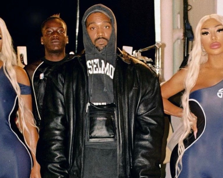 The Clermont Twins Were Spotted With Kanye West Behind The Scenes of a Secret Video Shoot Wearing Telfar One Shoulder Catsuits