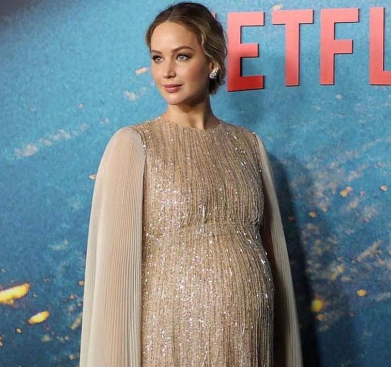 Jennifer Lawrence Attends ‘Don’t Look Up’ Premiere in NYC Wearing Custom Dior Crystal Fringe Gown