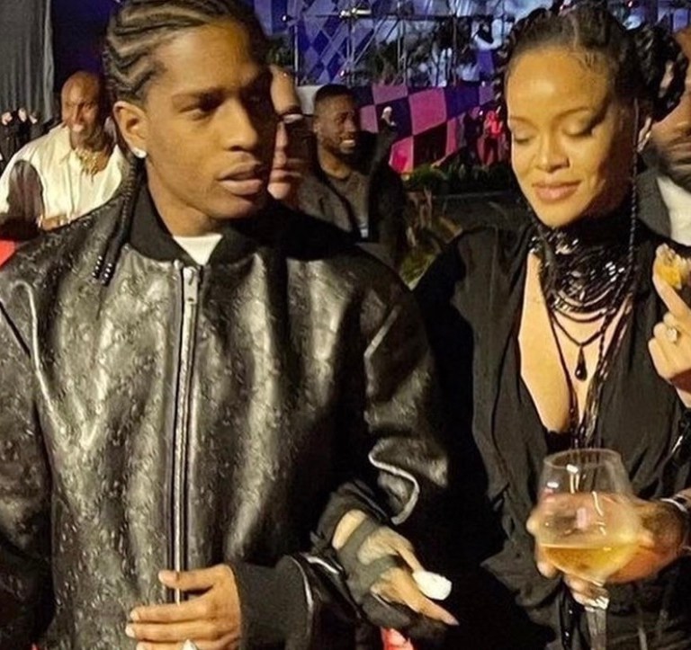 Rihanna and A$AP Rocky Spotted at Louis Vuitton ‘Virgil Was Here’ Afterparty in Miami: Rihanna Wears Dior by John Galliano Black Cargo Dress and A$AP Rocky Wears Black Gucci Monogram Leather Bomber Jacket and Pants