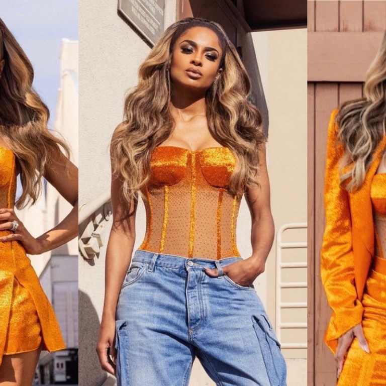 Wardrobe Inquiry: Ciara Stuns in Three Custom Orange Interchangeable Looks by Dolce and Gabbana for Dick Clark’s New Year’s Rockin’ Eve