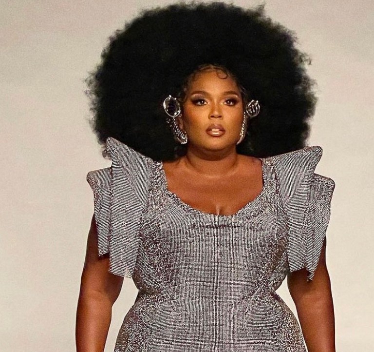 Lizzo Appears on ‘RuPaul’s Drag Race’ Season 14 Premiere Wearing Custom Michael Brambila Silver Chainmail Mini Dress