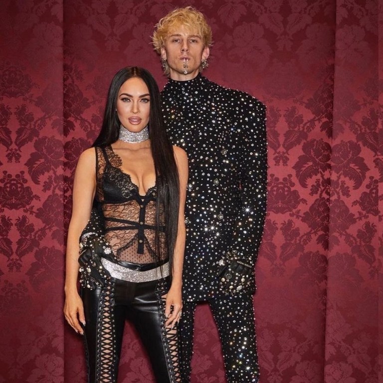 Megan Fox and Machine Gun Kelly Stun in Custom Black Embellished Dolce & Gabbana Looks at Brand’s Menswear Show