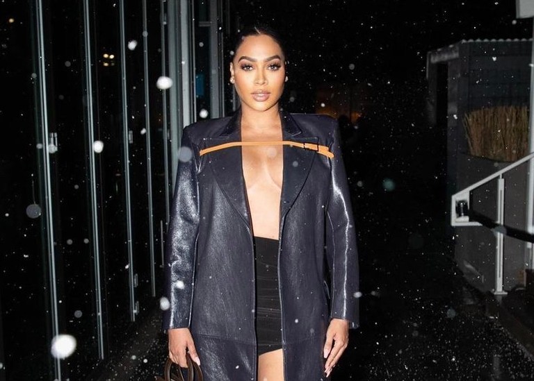 Lala Anthony Appears at the Powerbook IV Force Premiere Wearing an Iconic Luar Black and Brown Buckled SS22 Look