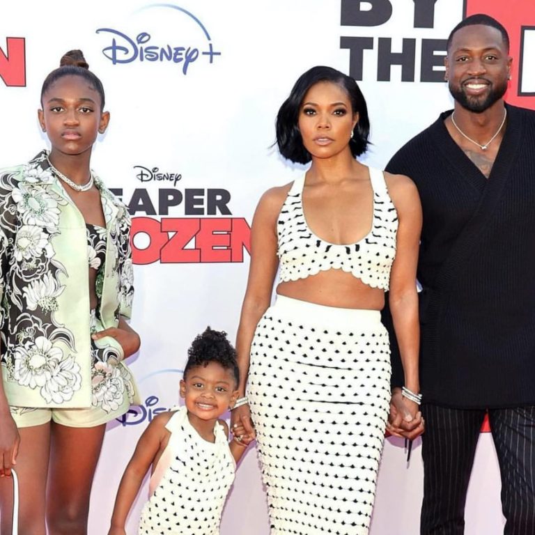 Gabrielle Union and Kaavia James wear Matching Altuzarra White and Black Looks to the Cheaper by the Dozen Premiere; Zaya Wade Wears Valentino, Dwyane Wade Rocks Dunhill