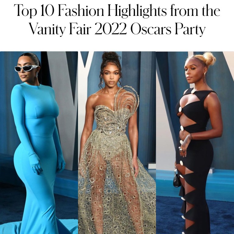 Top 10 Fashion Highlights from the Vanity Fair 2022 Oscars Party: Lori Harvey in Tony Ward, Kim Kardashian in Balenciaga, Janelle Monae in Christian Siriano and More!