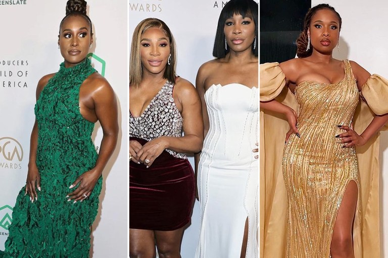 The Top 5 Best Looks from the 2022 Producers Guild Awards Including Issa Rae in custom Aliette, Serana Williams in custom CD Greene, Venus Williams in Atelier Versace and Others