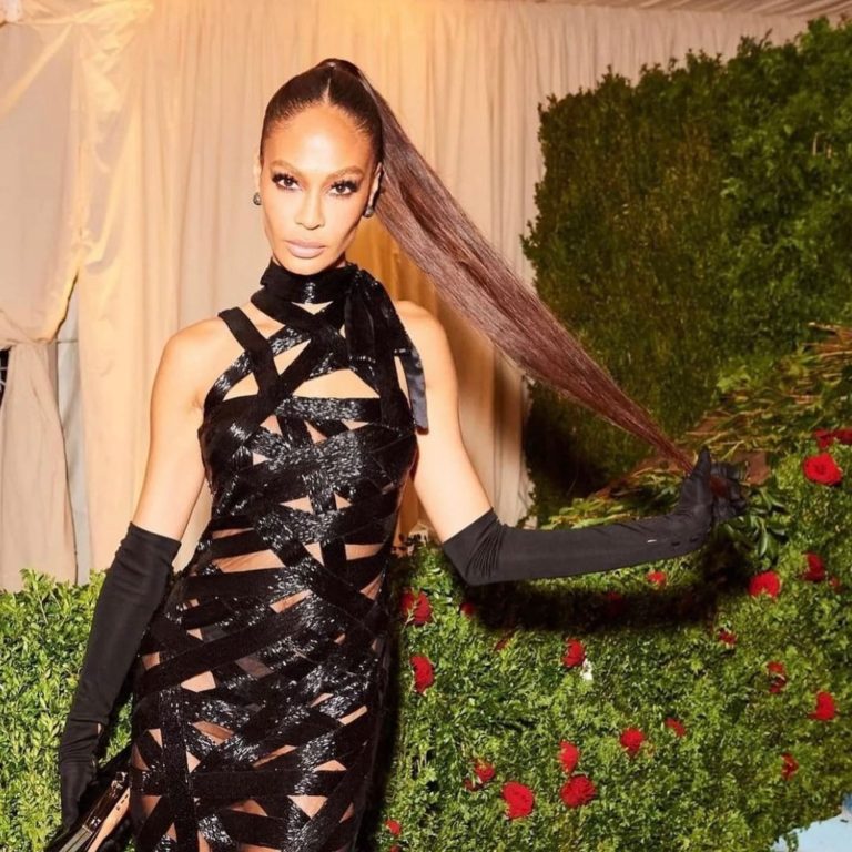 Joan Smalls Sizzles in Tom Ford and Indique Hair for the Met Gala