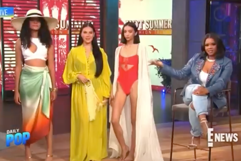 Claire Sulmers on E! Daily Pop: Shop The Vacation Looks You Need Today from Fe Noel, Eugenia Kim, Keva J Swimwear, and More!