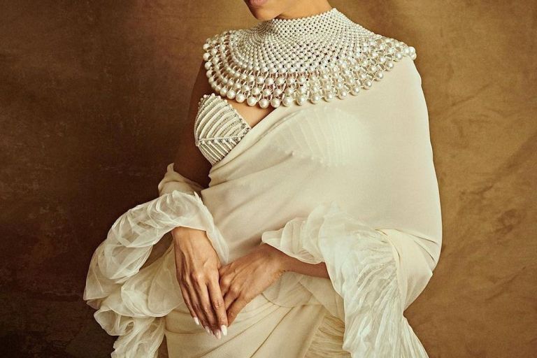 Deepika Padukone Was the Epitome of Opulence in a Custom Saree by Abu Jani Sandeep Khosla on the Cannes Red Carpet