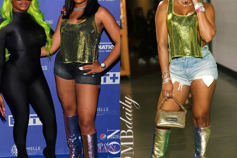 Who Wore it Better? Yung Miami vs. Monique Rodriguez in Tom Ford’s Silk Trimmed Sequins Tank and Dolce & Gabbana Rainbow Sequinned Boots