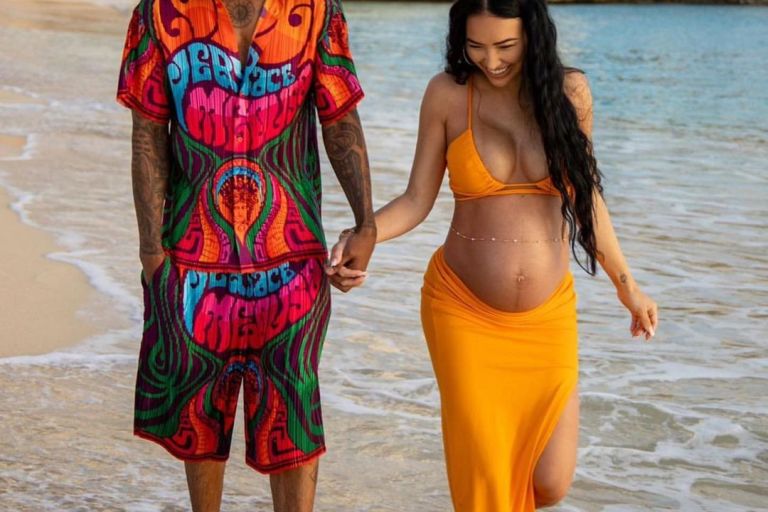 Nick Cannon Gets Up Close and Personal on Babymoon with Bre Tiesi Wearing Full Versace