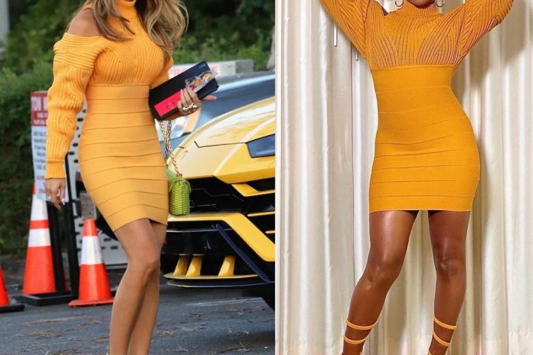 Who Wore it Better? Selling Sunset’s Chrishell Stause vs. Tiffany Haddish in Hervé Léger Cold-Shoulder Ribbed-Paneled Bandage Mini Dress