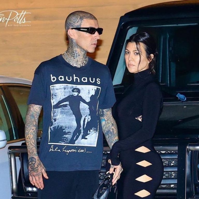 Kourtney Kardashian Wore Norma Kamali and Naked Wolfe on a Date Night with Travis Barker