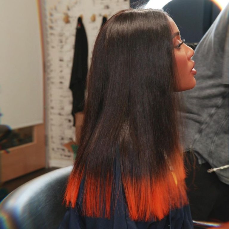 Fashion Bomb Hair: Singer Sevyn Slays in Indique Curly Lace Front Wig with Orange Ombre