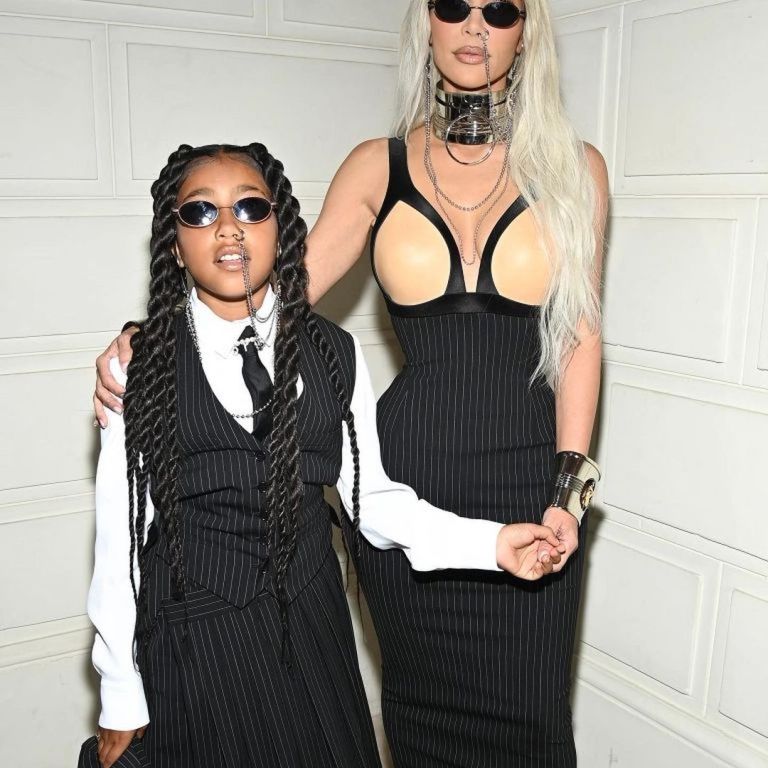 Kim Kardashian and North West Attended the PFW Jean Paul Gaultier by Olivier Rousteing Show in High Fashion Mommy Daughter Looks!