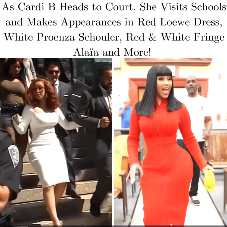 As Cardi B Heads to Court, She Visits Schools and Makes Appearances in Red Loewe Dress, White Proenza Schouler, Red & White Fringe Alaïa and More!