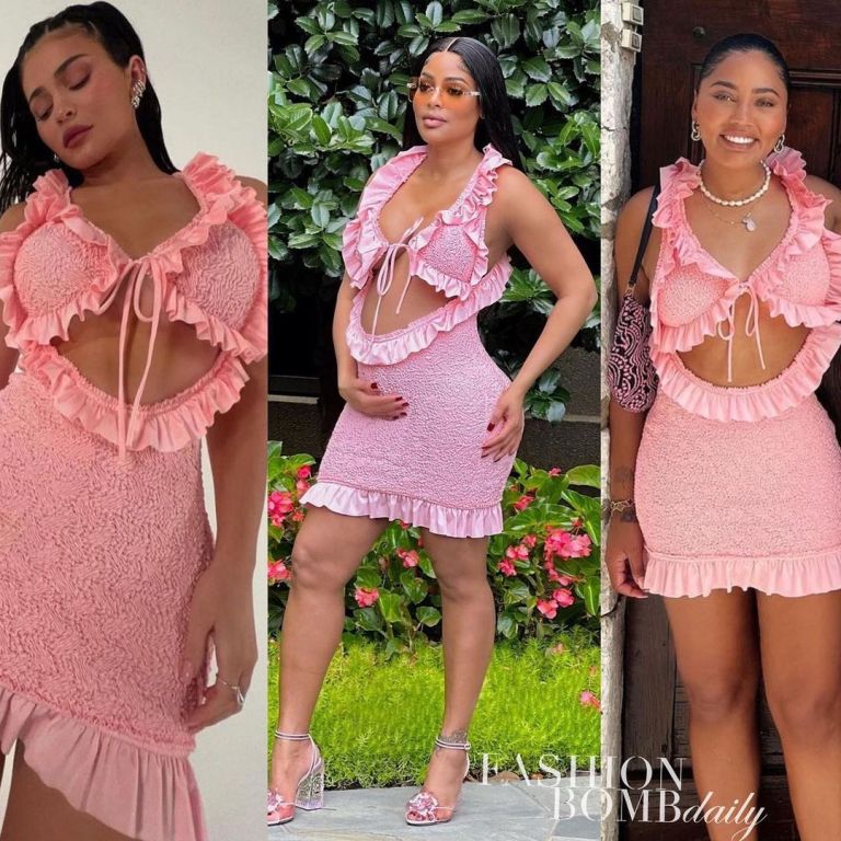 Celebs Love: Ayesha Curry, Kylie Jenner and Keyshia Kaior Spied Wearing Alexander Wang’s Pink Ruffle Mini Dress