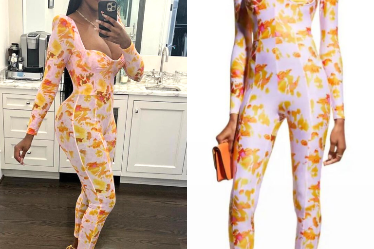 Porsha Williams Flaunted a Floral Alex Perry Catsuit at the Single and Searching Premiere in Atlanta