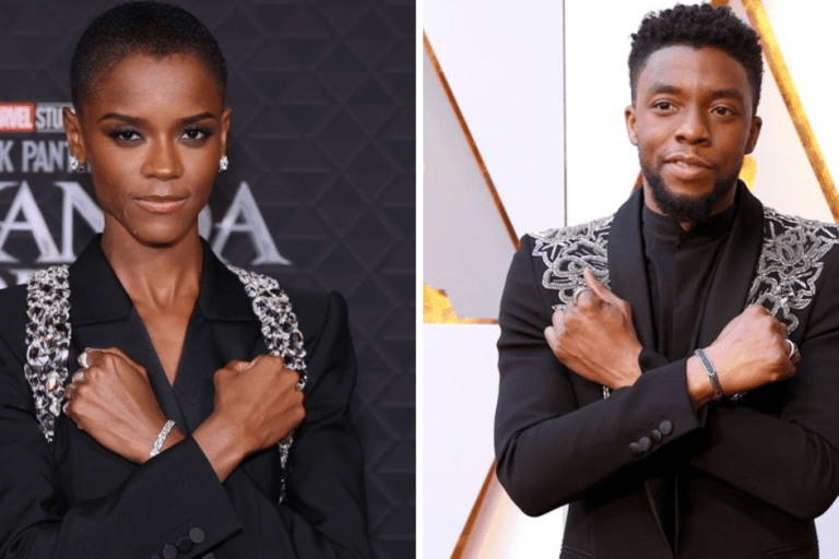 Letitia Wright and Ryan Coogler Honor Chadwick Boseman at the Wakanda Forever Premiere