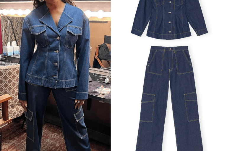 Michelle Obama Wore a Denim Ganni Blazer and Cargo Jeans While on Her Book Tour