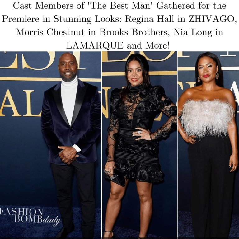 Cast Members of ‘The Best Man’ Gathered for the Premiere in Stunning Looks: Regina Hall in ZHIVAGO, Morris Chestnut in Brooks Brothers, Nia Long in LAMARQUE and More!