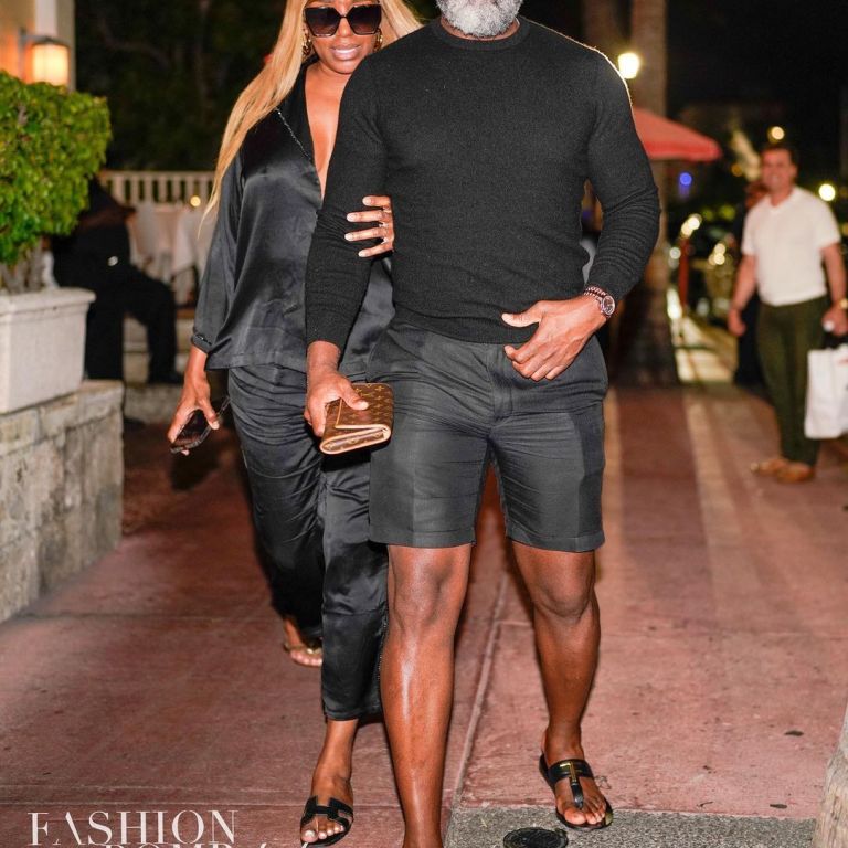 Fashion Bomb Couple: Nene Leakes and Nyonisela Sioh Out and About in Miami Wearing Nyoni Couture, Hermès and Tom Ford Sandals