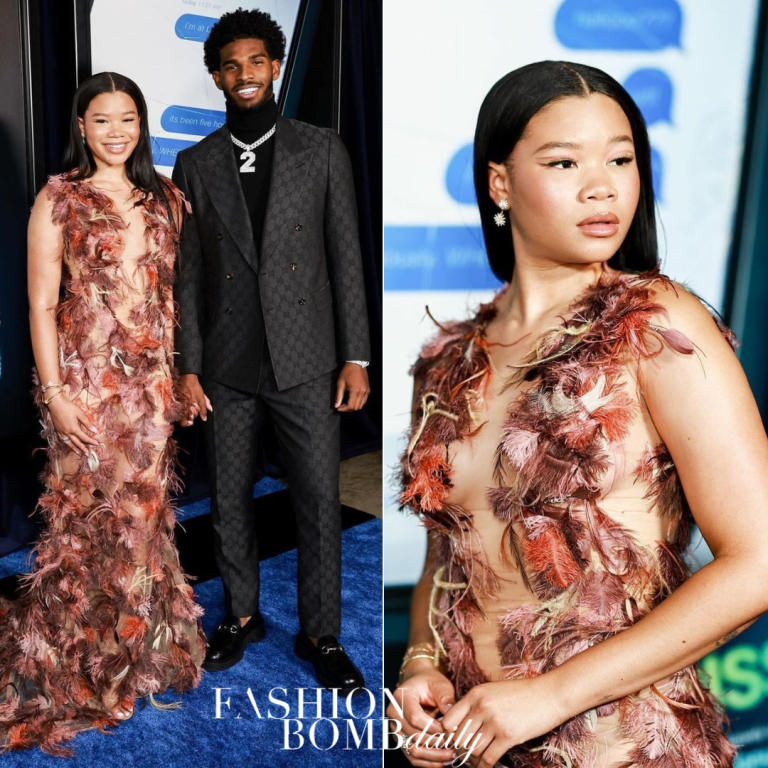 Fashion Bomb Couple: Storm Reid and Shedeur Sanders Attended the Premiere ‘Missing’ Wearing Balmain and Gucci