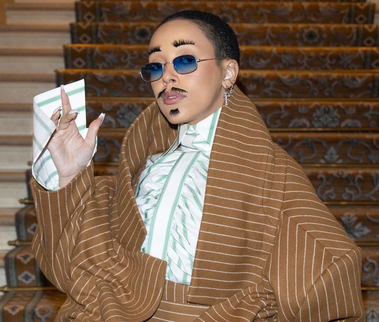 Style Details on Doja Cat’s Conceptual Couture Week Looks: From Her Red Swarovski-Covered Schiaparelli to her False Lash Moustache At Viktor & Rolf