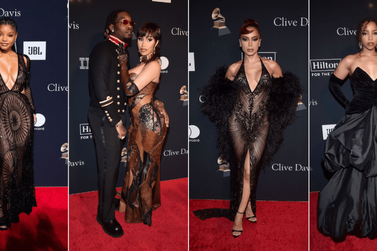 On the Scene at the Clive Davis Pre-Grammy Gala: Cardi B in Custom Roberto Cavalli, Yung Miami in Christian Siriano, Halle Bailey in Cucculelli Shaheen and More