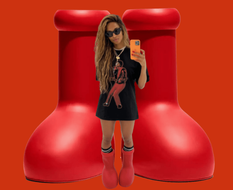 Ciara Makes the Viral Big Red ‘MSCHF’ Boots Look Effortlessly Chic