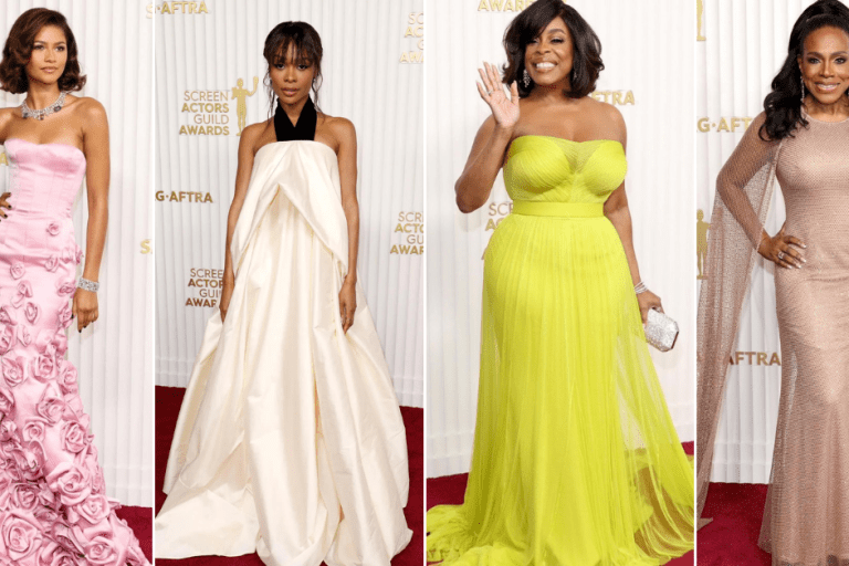 On the Scene at the 2023 Screen Actor’s Guilde Awards: Including Zendaya in Valentino, Sheryl Lee Ralph in Tadashi Shoji, Niecy Nash in Custom Vera Wang and More