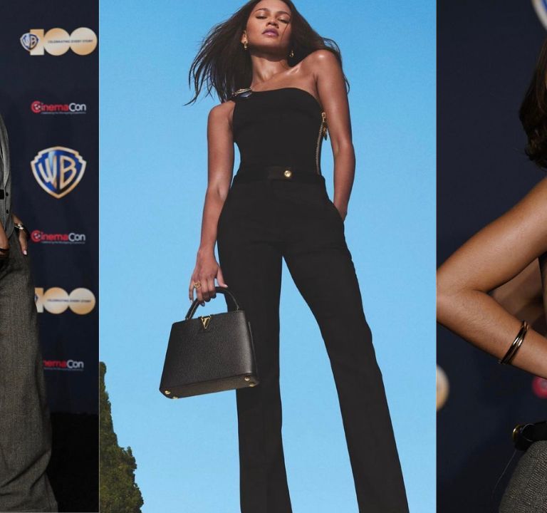 The New Face of Louis Vuitton Zendaya Stuns in a Backless LV Jumpsuit with Christian Louboutins at CinemaCon 2023
