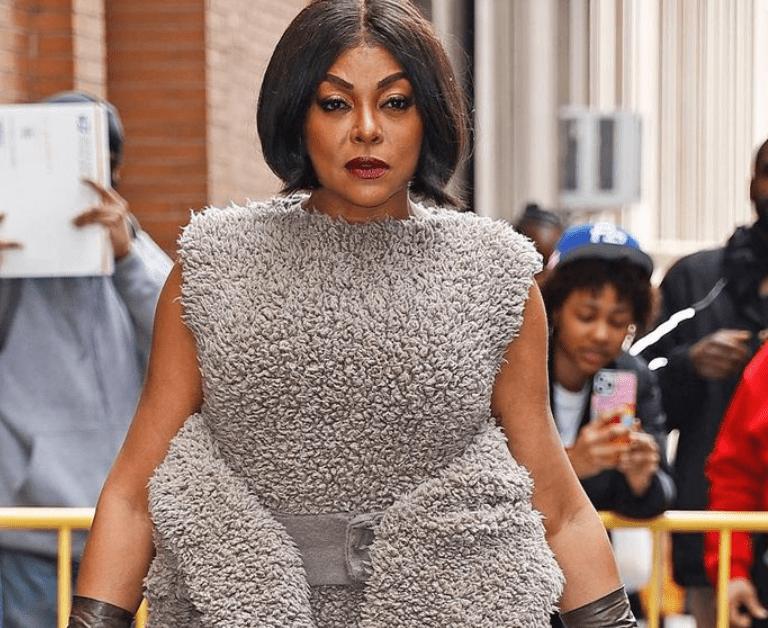 Taraji P. Henson Does Press In NYC Wearing a Furry Marc Jacobs Fall 2023 Runway Look