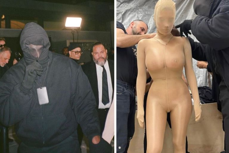 Kanye West and Wife Bianca Censori Wear Coordinating Face Masks at ‘Fear of God’ FW23 Runway Show