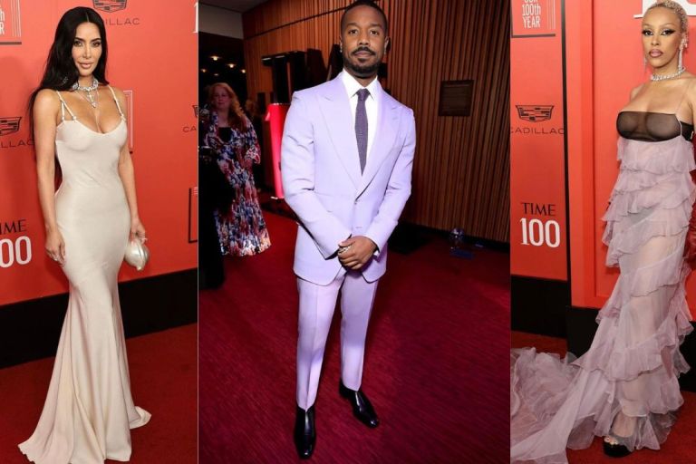 On the Scene at the 2023 Time 100 Gala Awards: Kim Kardashian in a White John Galliano Slip Dress, Michael B. Jordan in Purple Tom Ford, Doja Cat in Valentino & More!