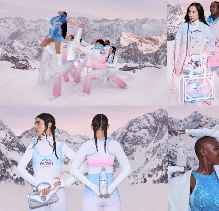 The Global Launch of the Second Balmain x evian Capsule Features Women’s and Men’s RTW and Accessories