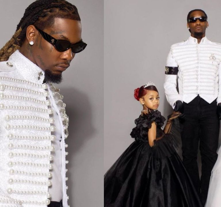Offset Arrived to the Little Mermaid Premiere in Bryan Hearns with his Daughters Kulture Kiari and Kalea Marie in Isabella Couture.