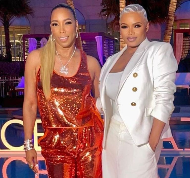 CEO’s Unite:  Claire Sulmers in Balmain and Kim Blackwell in Tom Ford at the 2023 EXCELERATEher Conference in Miami