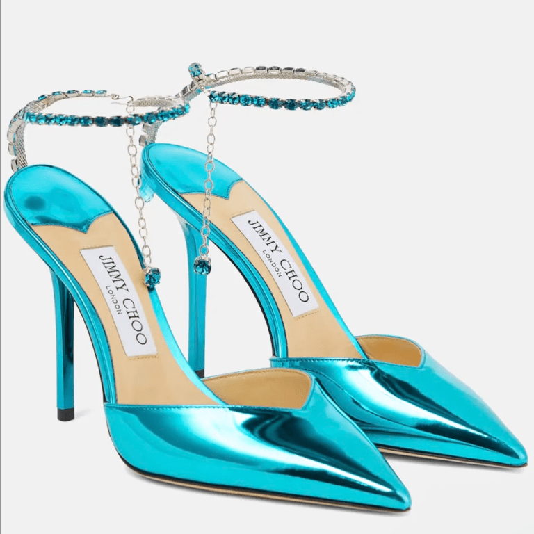 The Jimmy Choo ‘Saeda’ Vibrant Aqua Blue Pumps Are a Dazzling Addition to Your Shoe Candy