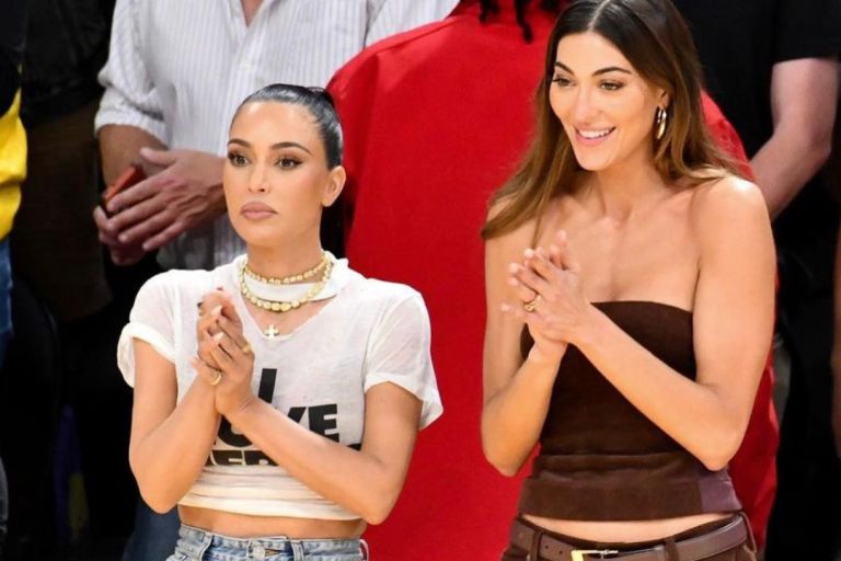 You Ask, we answer! Kim Kardashian Attended the Lakers Playoff Game in a Vintage ‘I Love Nerds’ T-shirt and Balenciaga Distressed Denim Jeans