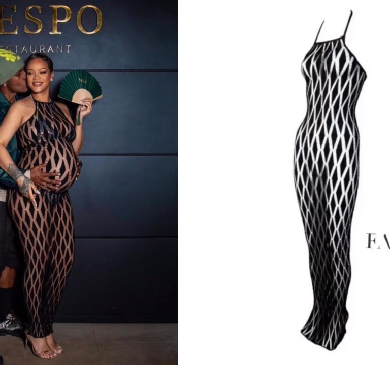 Fashion Bomb Couple: Rihanna Wore a Black Jean Paul Gaultier Mesh Dress While Dining with A$AP Rocky in Nice, France
