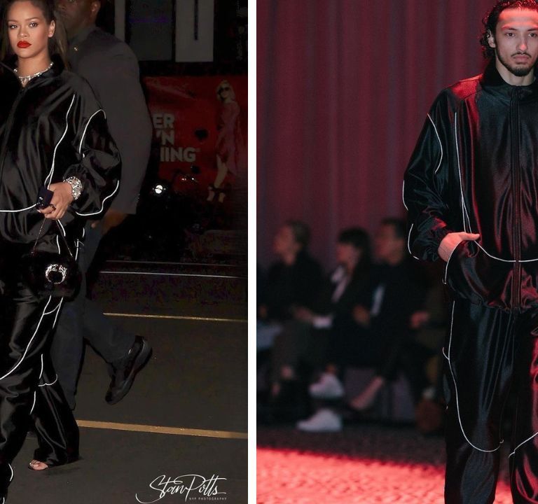 Pregnant Rihanna Stepped Out in a Black Alexander Wang FW ’23 TrackSuit in Santa Monica